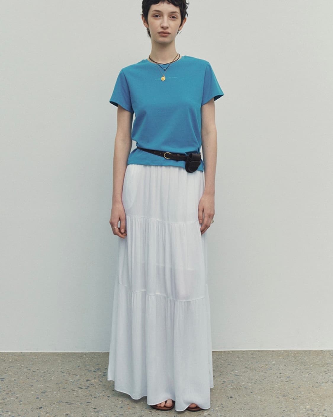 니브 프릴 맥시 스커트 화이트 상품이미지4