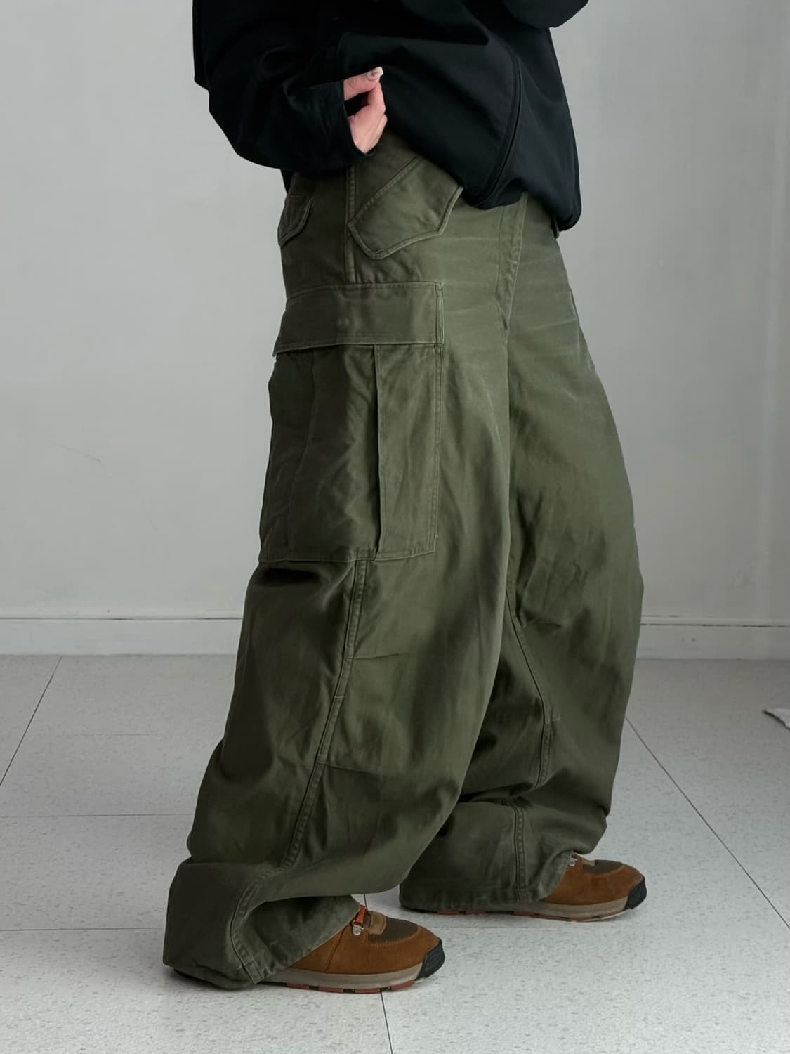 빈티지 카키 카고팬츠 상품이미지2