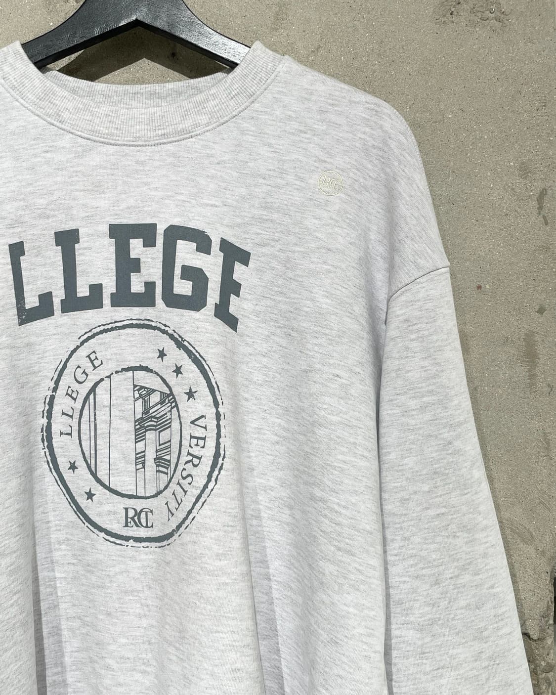 렉토 멜란지 그레이 LLEGE 스웻 셔츠 상품이미지3