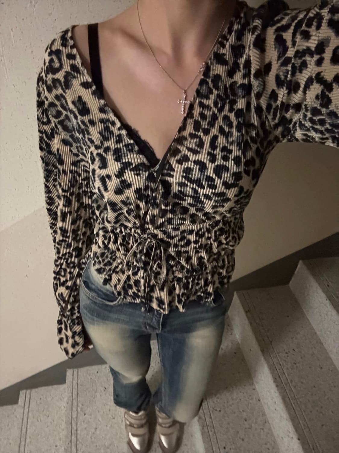 zara 레오파드 랩 블라우스 상품이미지2