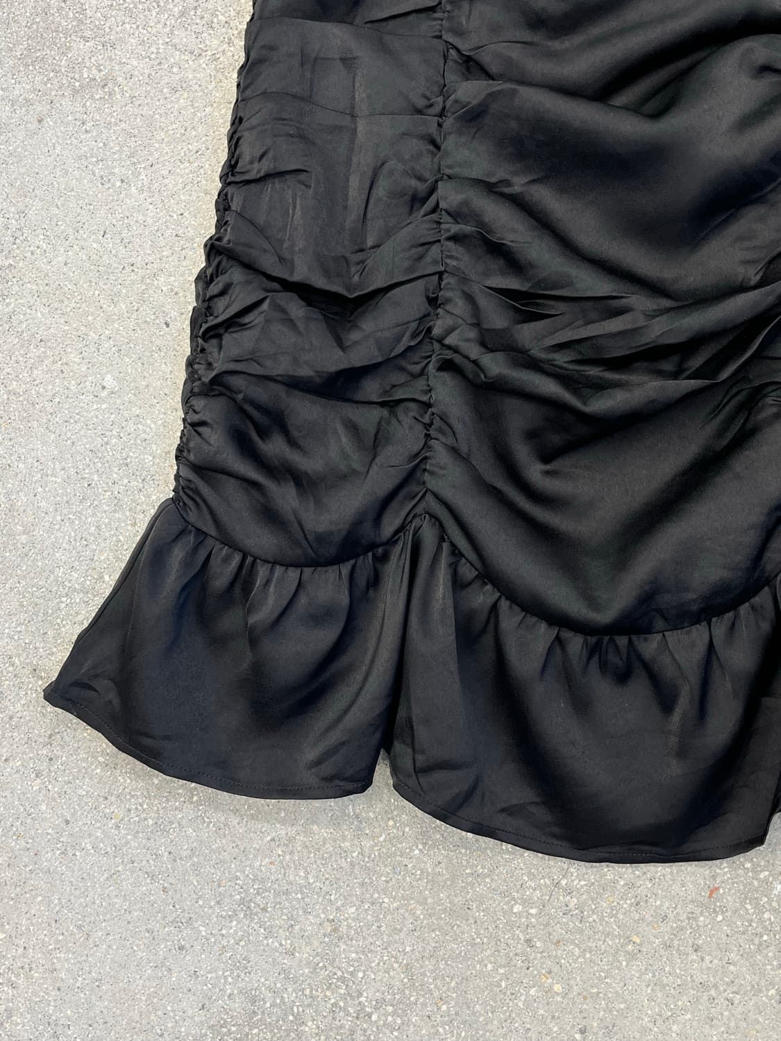 블랙 셔링 러플 스커트 L 상품이미지3