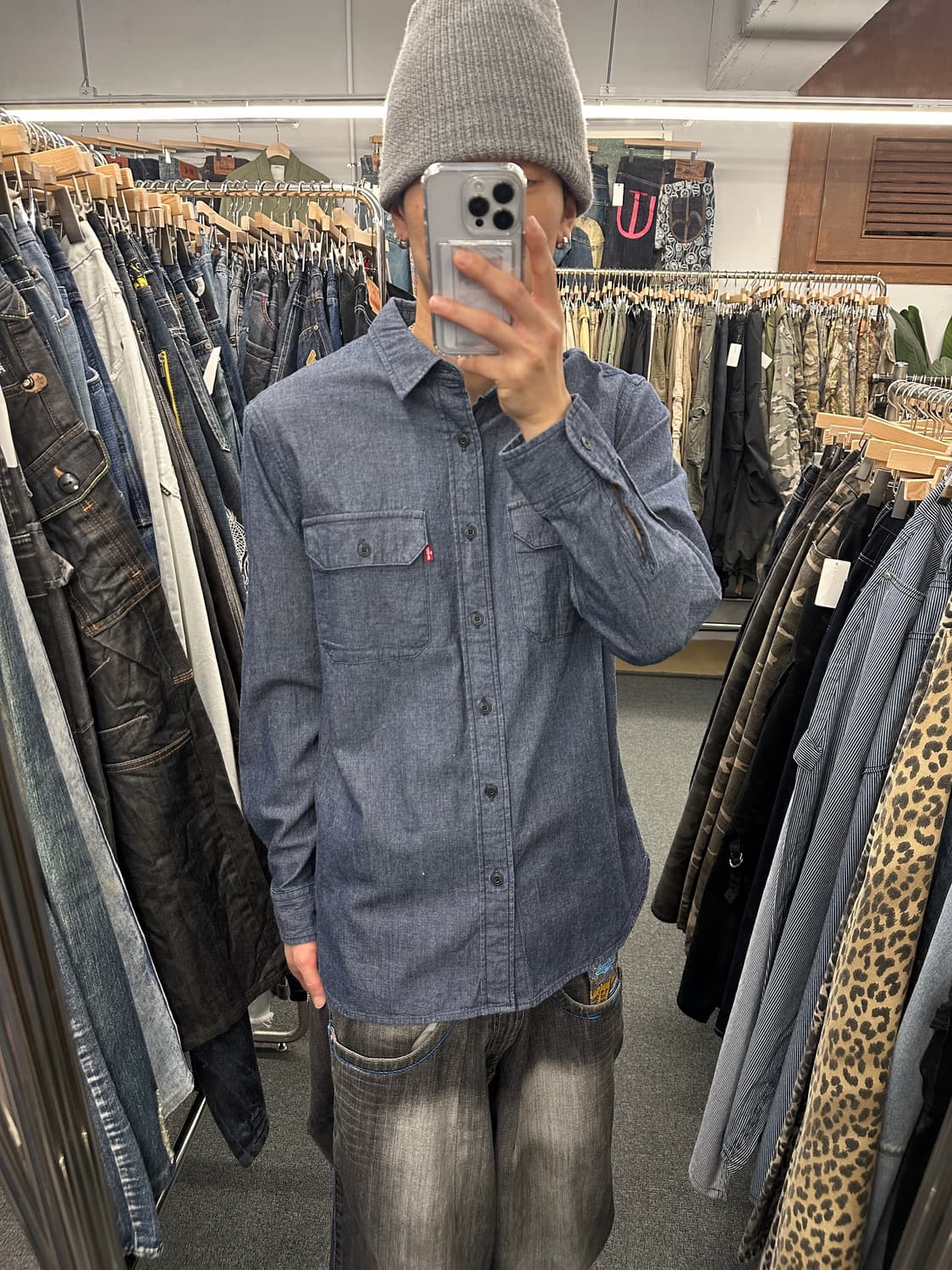 M) 리바이스 인디고 블루 데님 셔츠 남방 상품이미지1