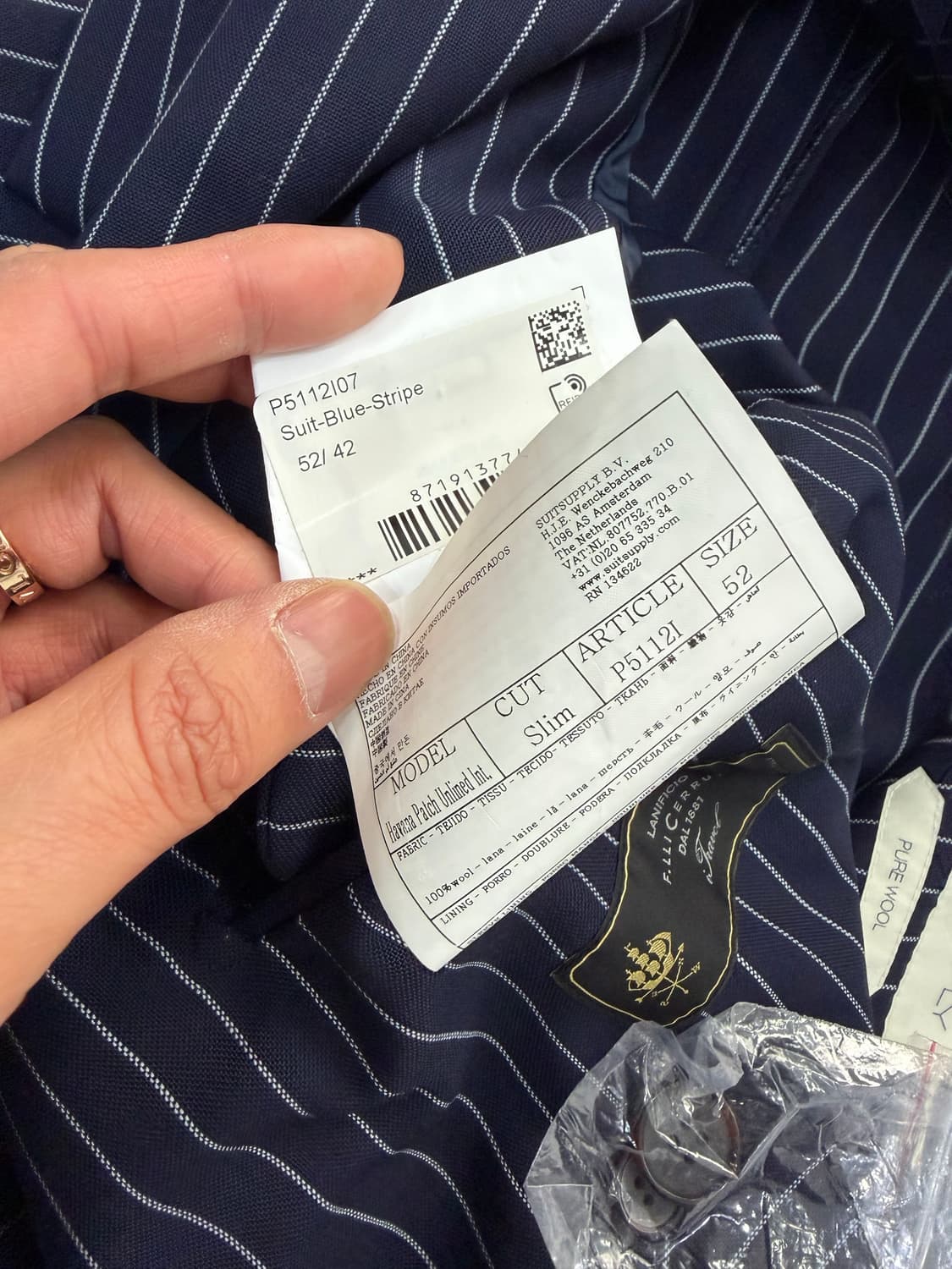 정품) 수트서플라이 24ss 스트라이프 자켓 52 상품이미지8