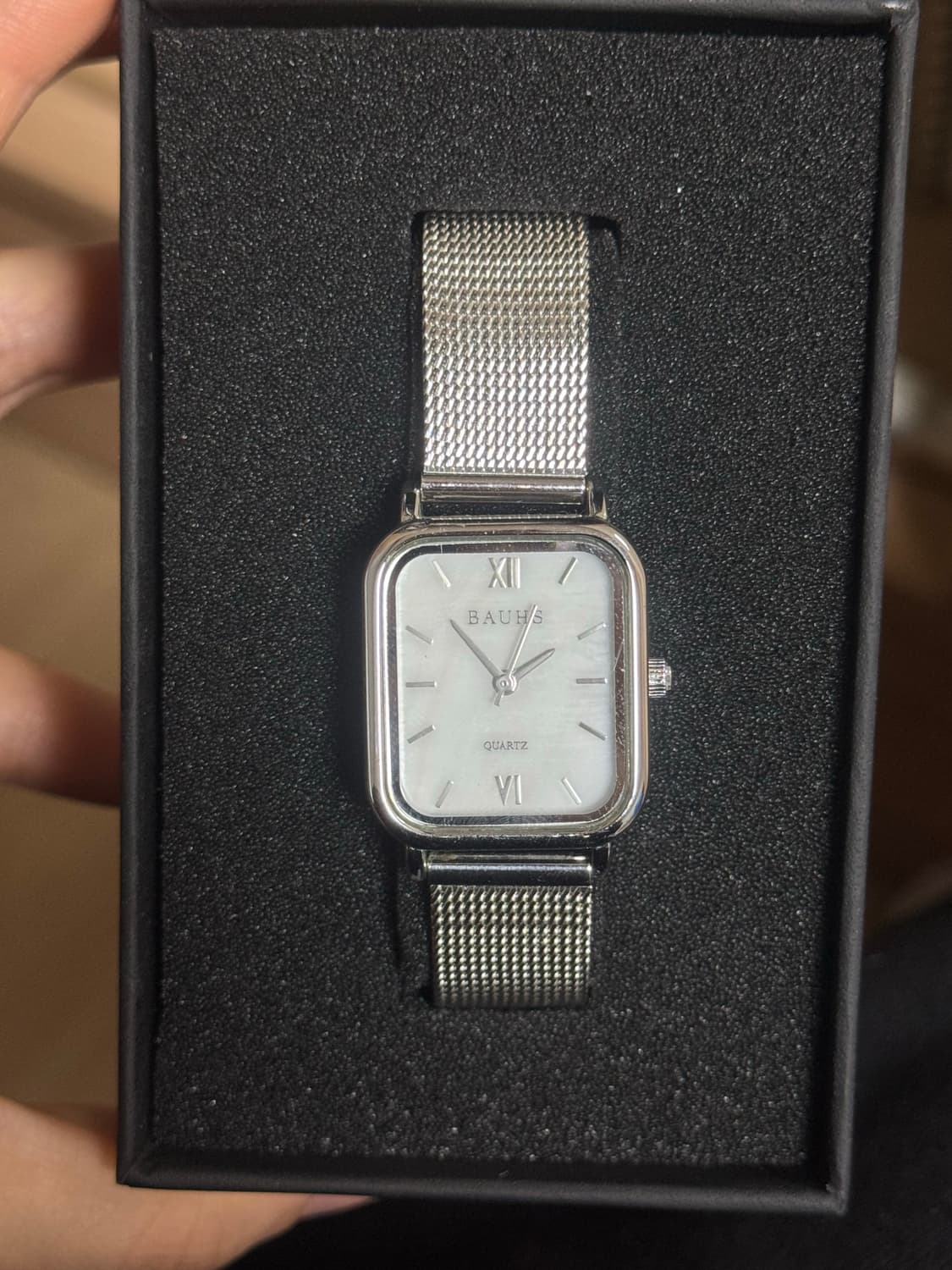 BAUHS(럼튼) 하버 메쉬 시계 화이트 실버 상품이미지3