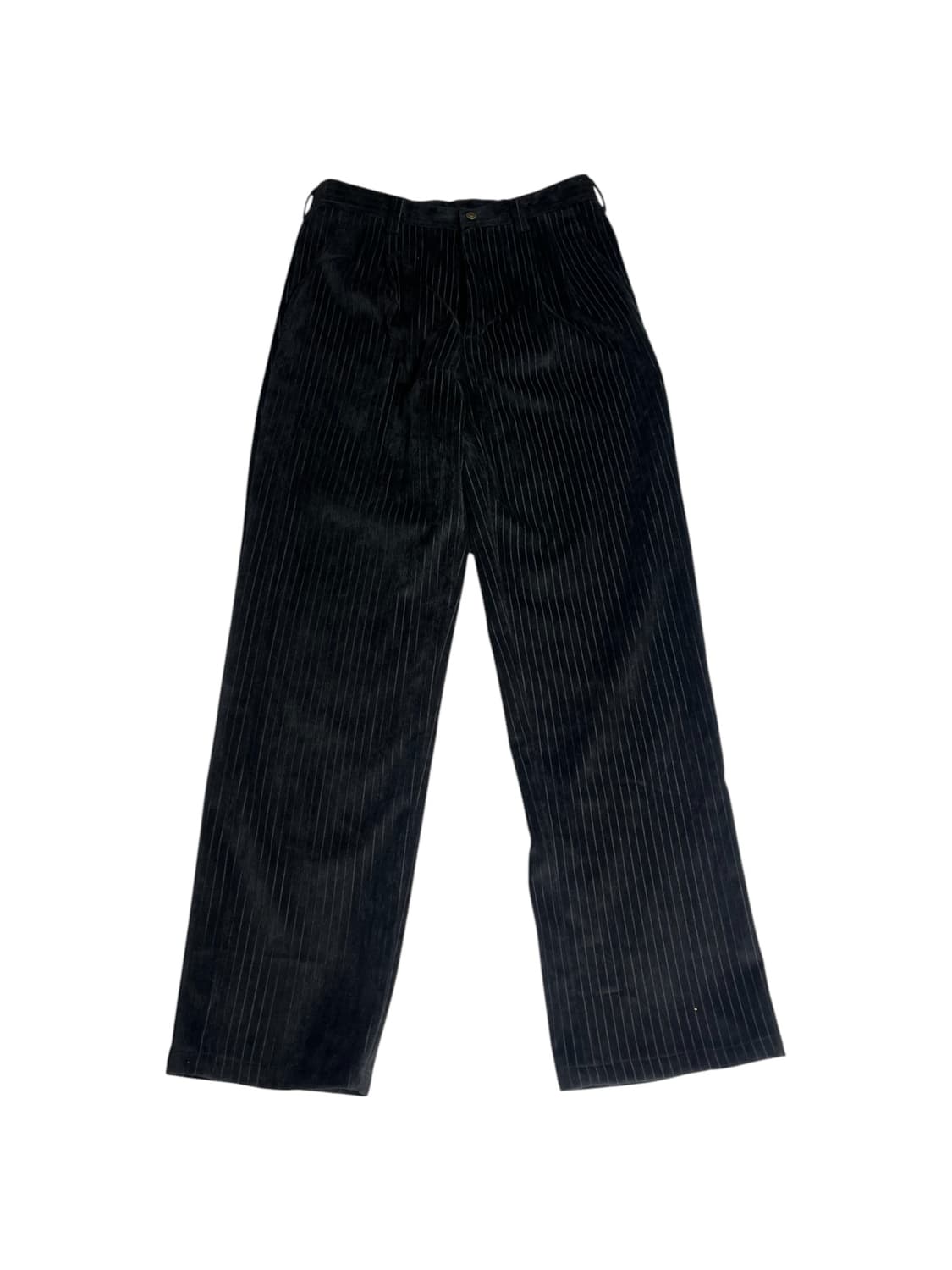 블랙 핀스트라이프 코듀로이 와이드 팬츠 32 상품이미지1