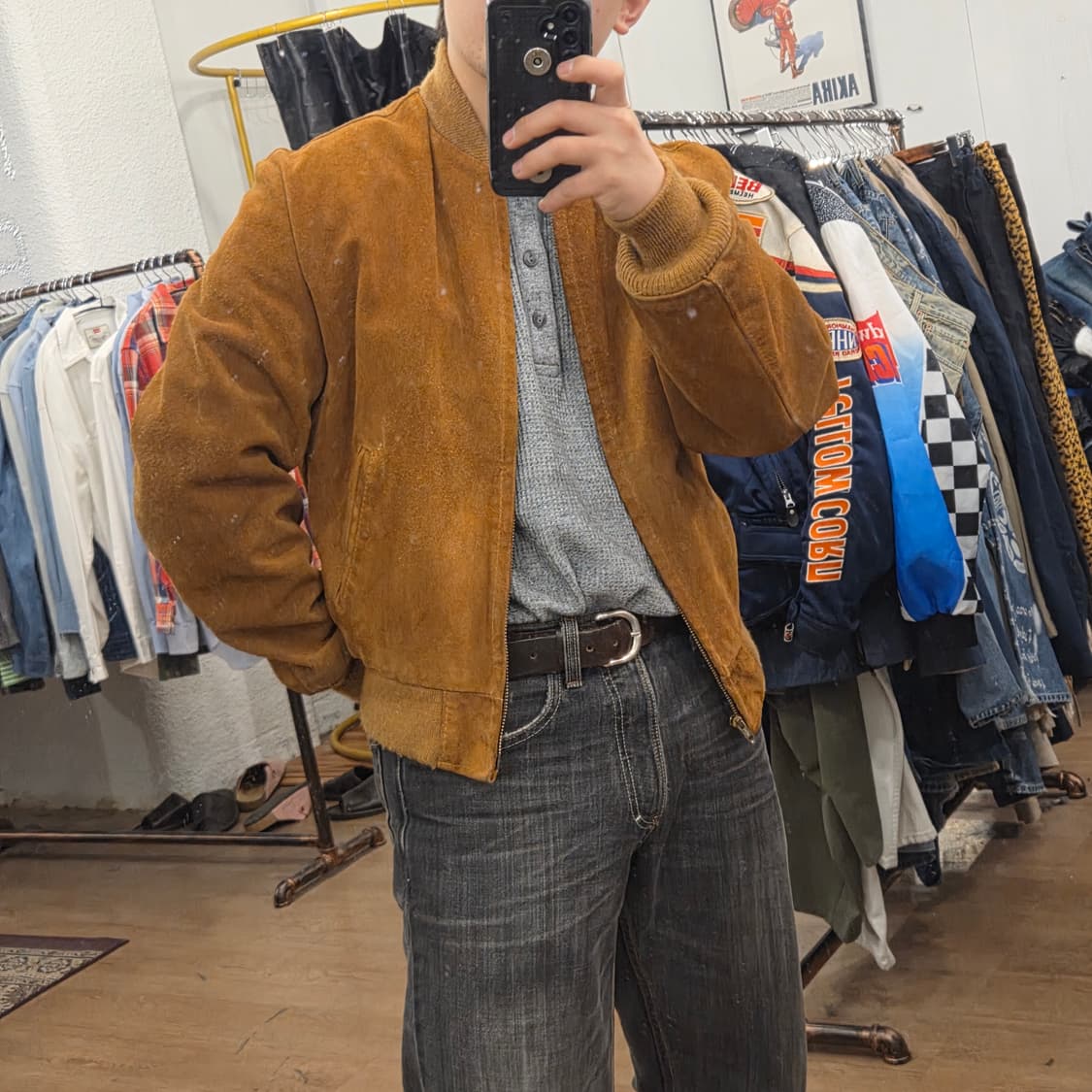 80-90s schott 쇼트 스웨이드 자켓 40  상품이미지10