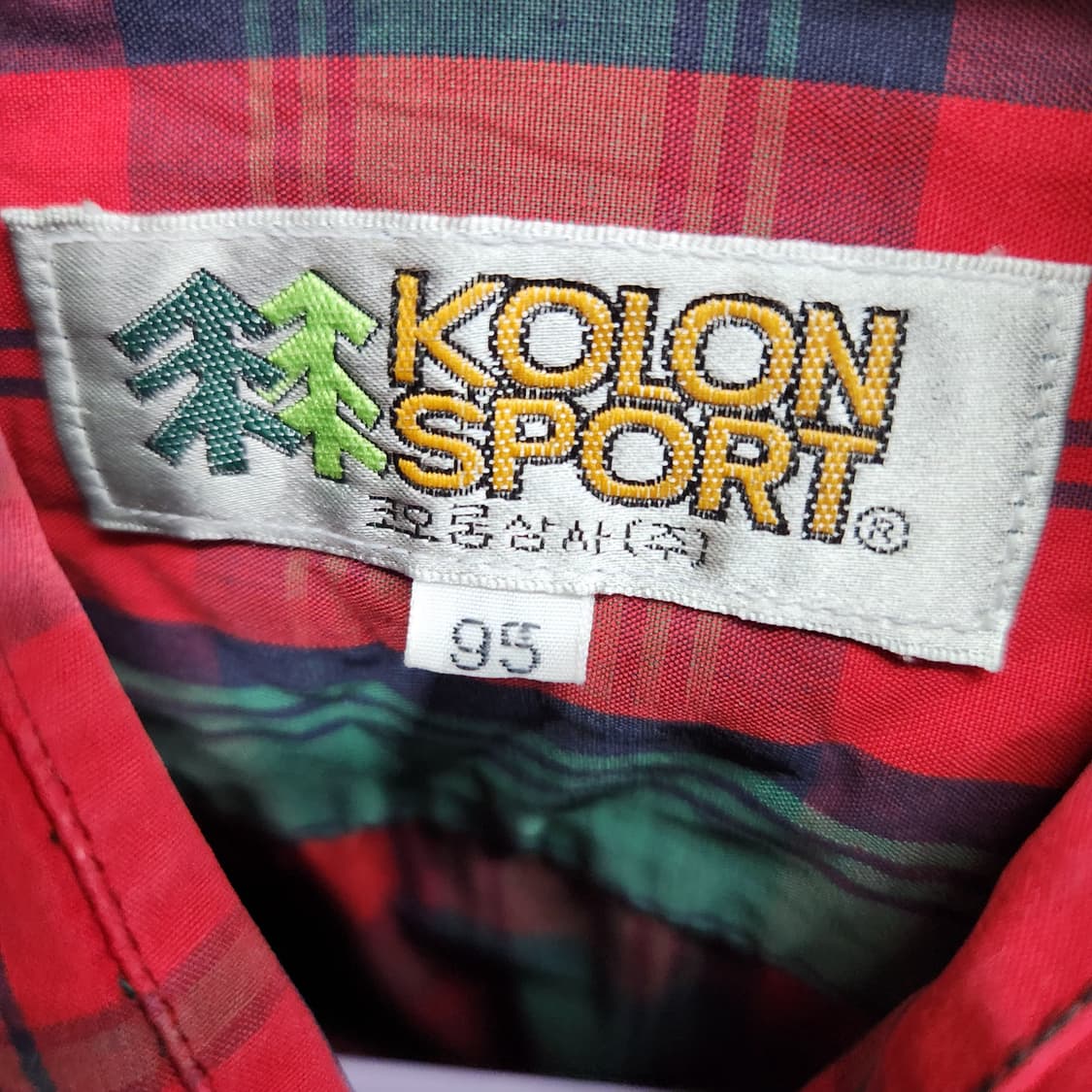 올드스쿨 코오롱스포츠 타탄체크 원포켓 셔츠 95(L) 상품이미지5