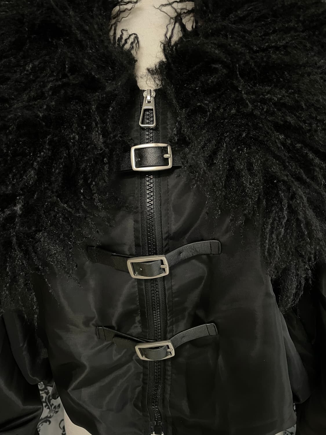 퍼 버클 셔링 크롭 패딩 상품이미지2