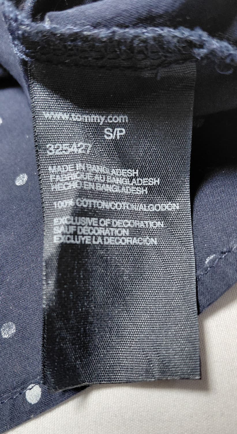 [S] 타미 힐피거 여성 도트 롤업 코튼 셔츠 (네이비) 상품이미지6