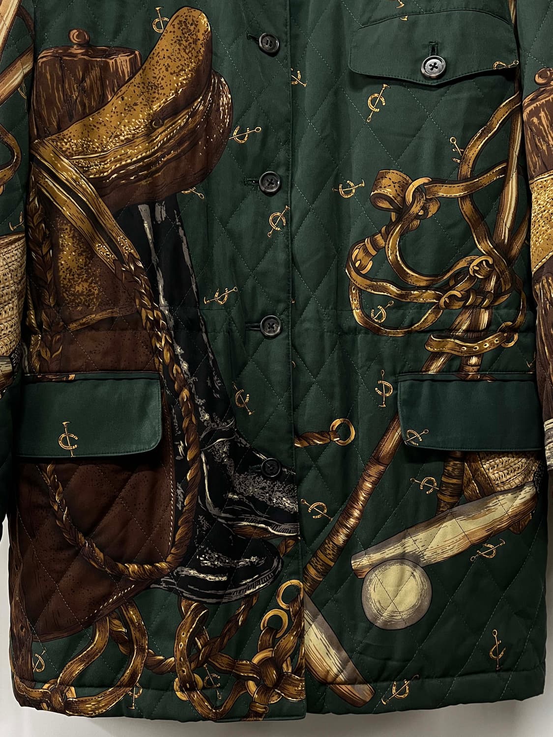 90's 폴로 랄프로렌 홀스빗 올오버 그래피티 퀼티드 헌팅 카코트 자켓 상품이미지5