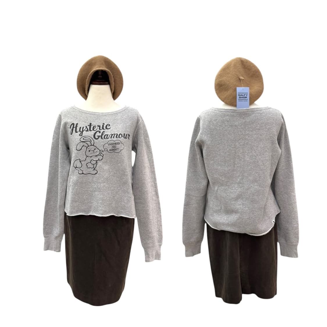 히스테릭글래머 버니 스웻셔츠 맨투맨 멜란지 그레이 상품이미지8