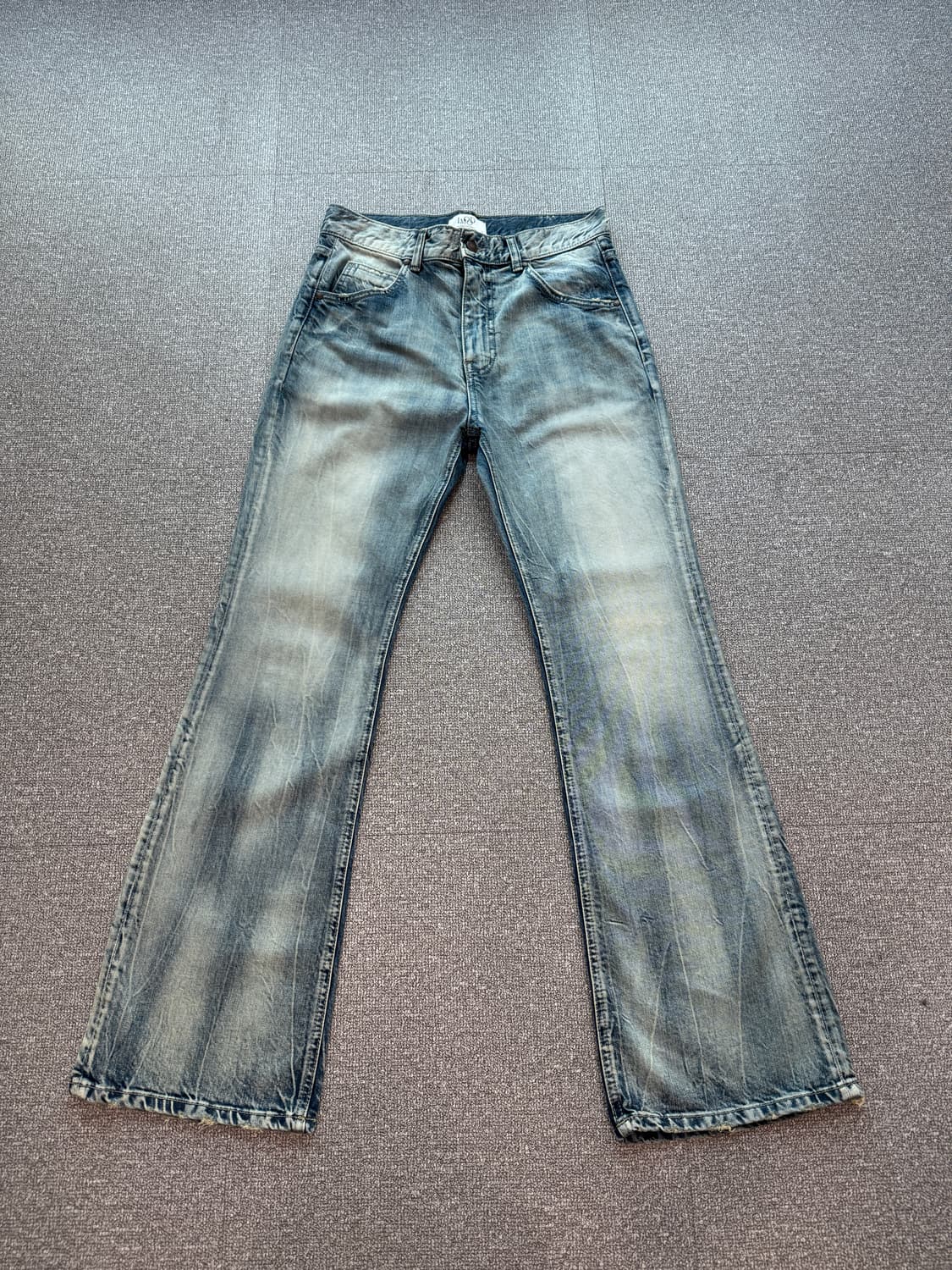 엘무드 슬래시 플레어 데님 팬츠 빈티지 블루 46 상품이미지5