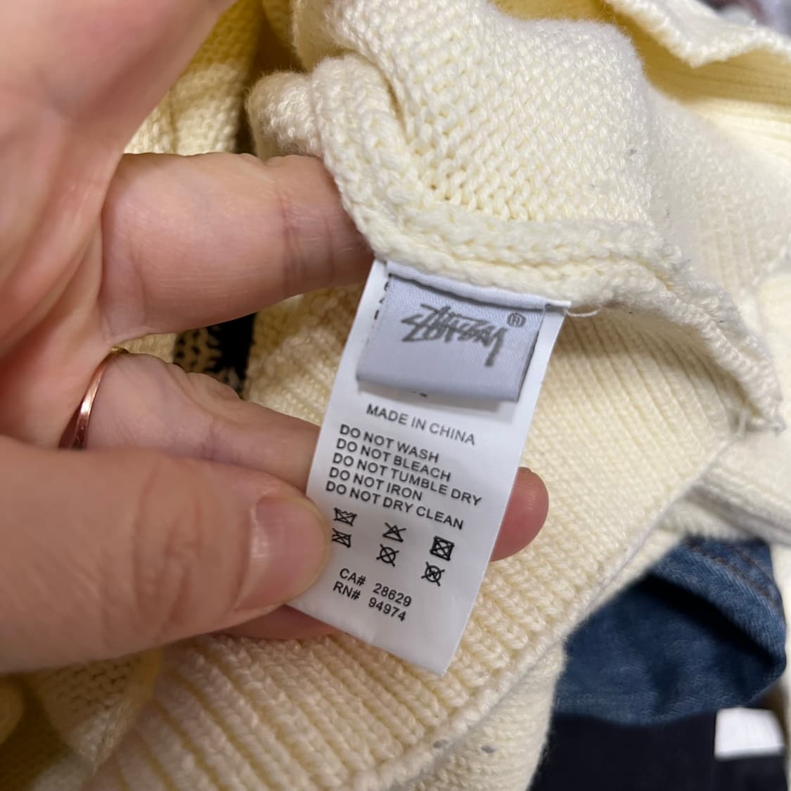 Stussy 스투시 S로고 니트 아이보리 L 상품이미지3