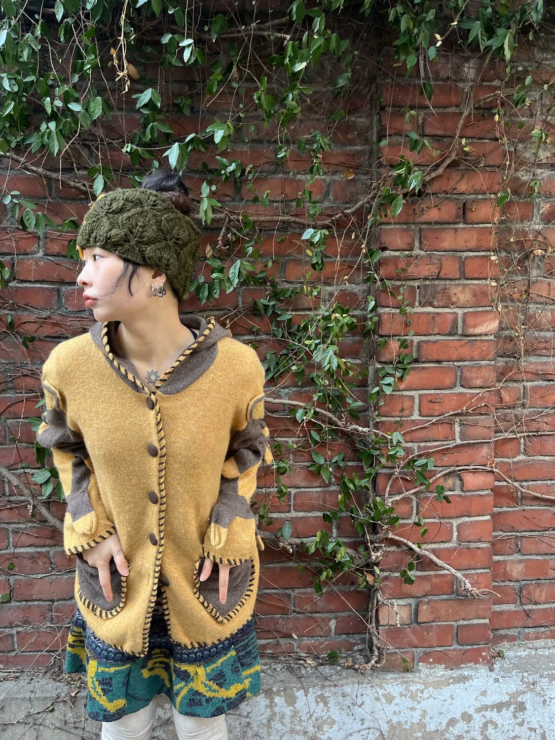 너구리 캐릭터 니트 가디건 상품이미지5