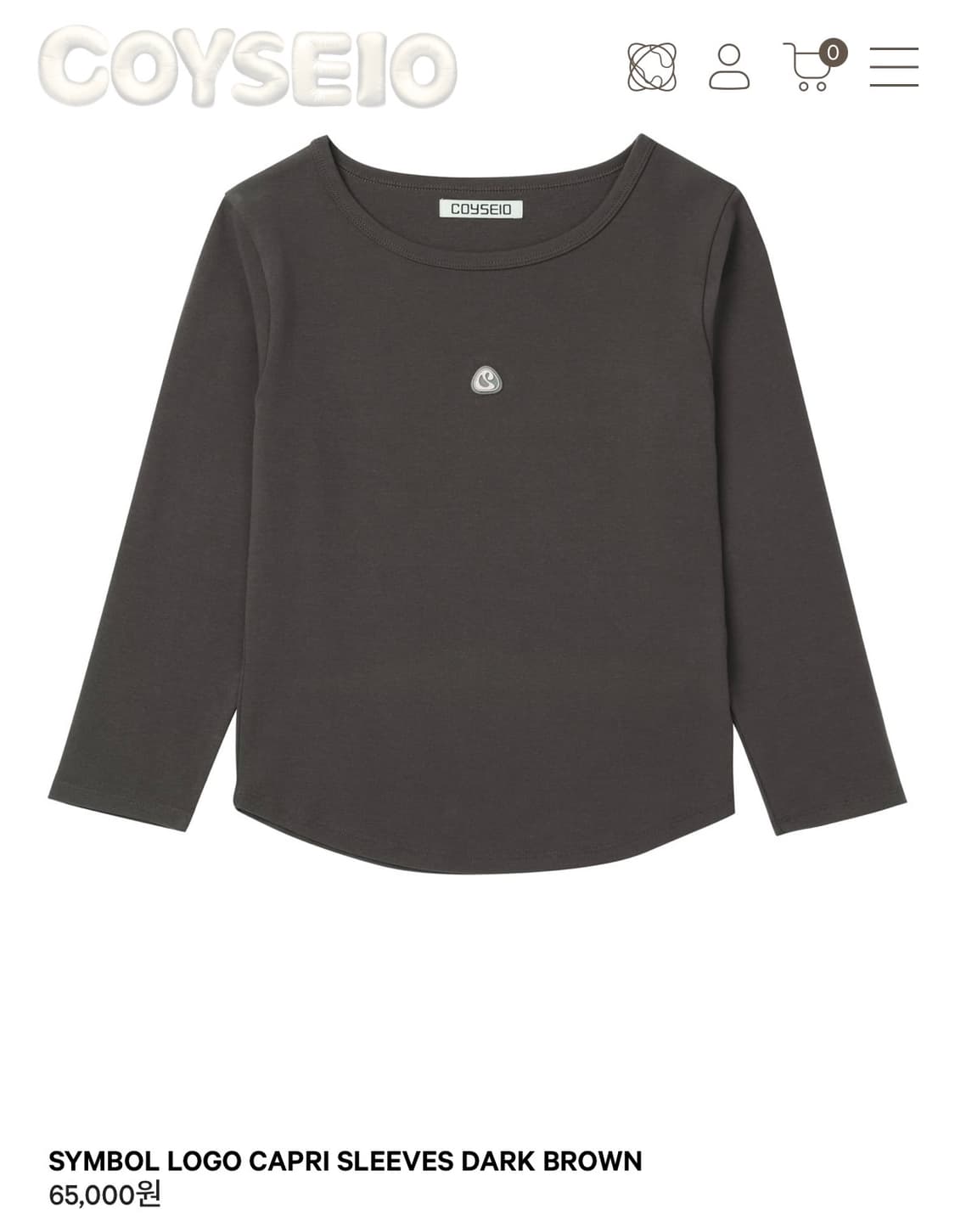 코이세이오 SYMBOL LOGO CAPRI SLEEVES 상품이미지1