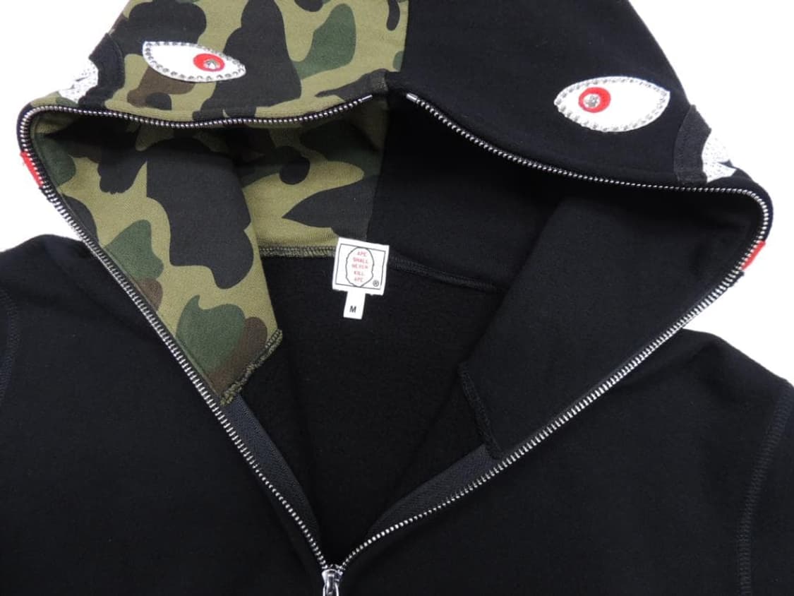 초레어 베이프 스와로브스키 하프 카모 샤크 후드집업 상품이미지4