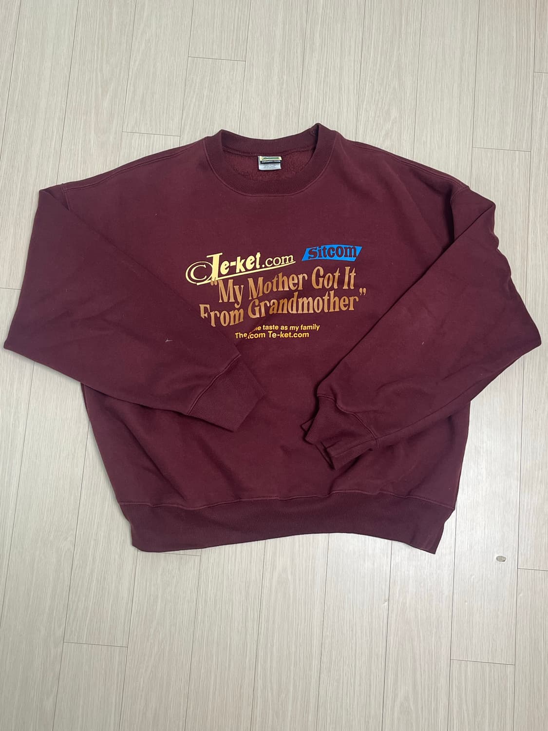 테켓 맨투맨 버건디  상품이미지1