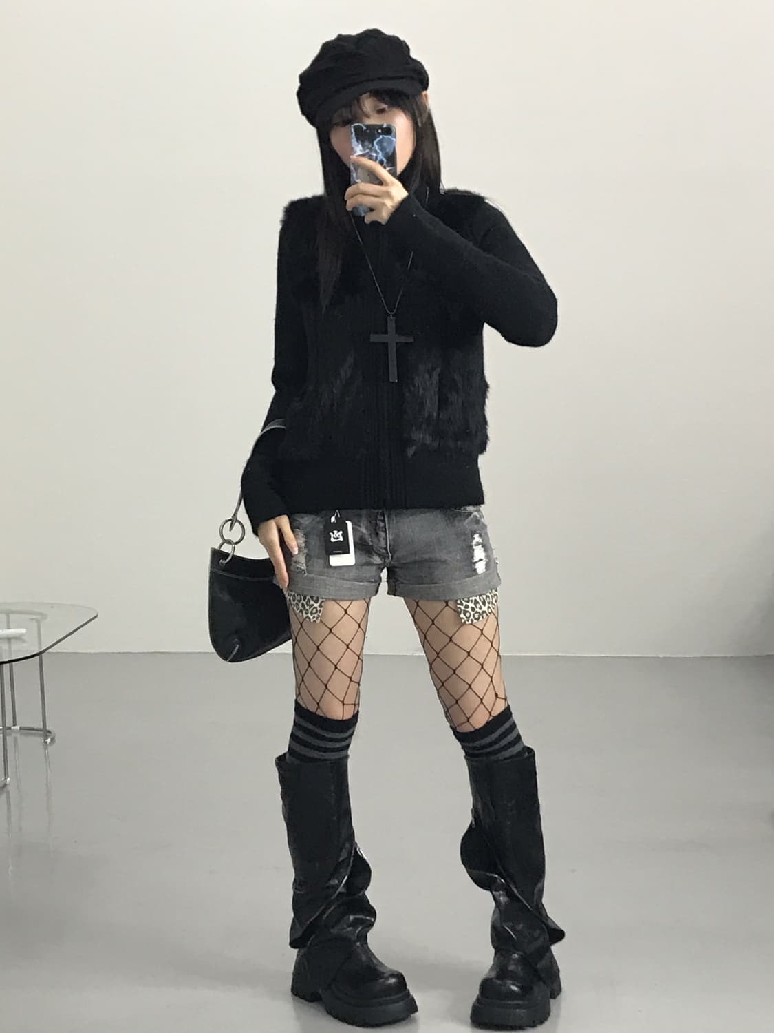 Jpn Black Rabbit fur Cardigans 상품이미지2