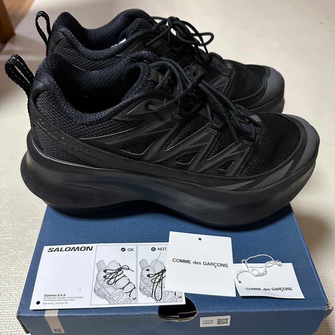 살로몬 x 꼼데 가르송 XT-6 익스팬스 플랫폼 블랙 255 상품이미지3