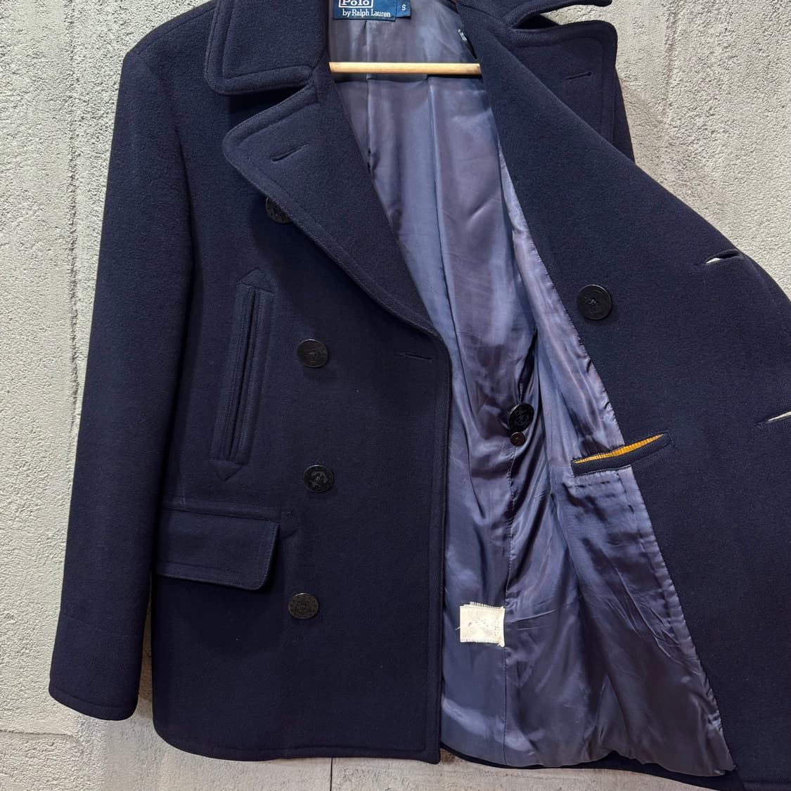 랄프로렌 폴로 네이비 멜튼울 피코트 (S)   상품이미지6