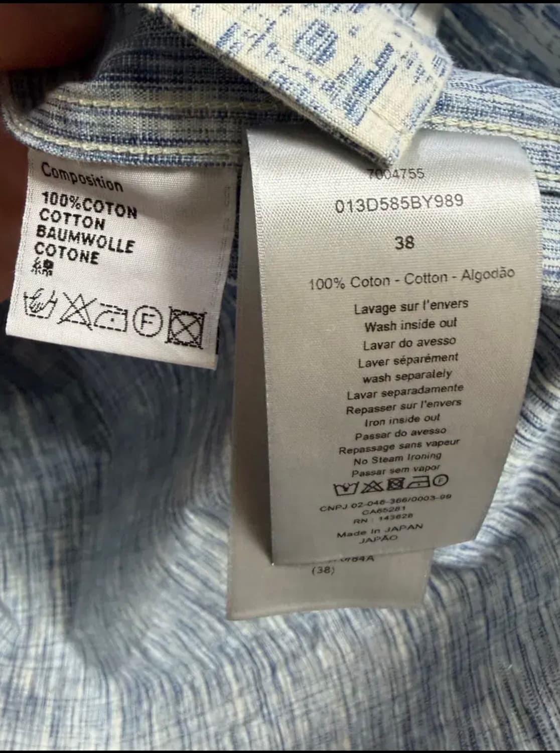 디올 오블리크 카스리 데님 오버셔츠 (38) 상품이미지4