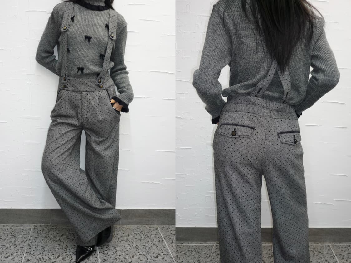 Charcoal suspender slacks 상품이미지2