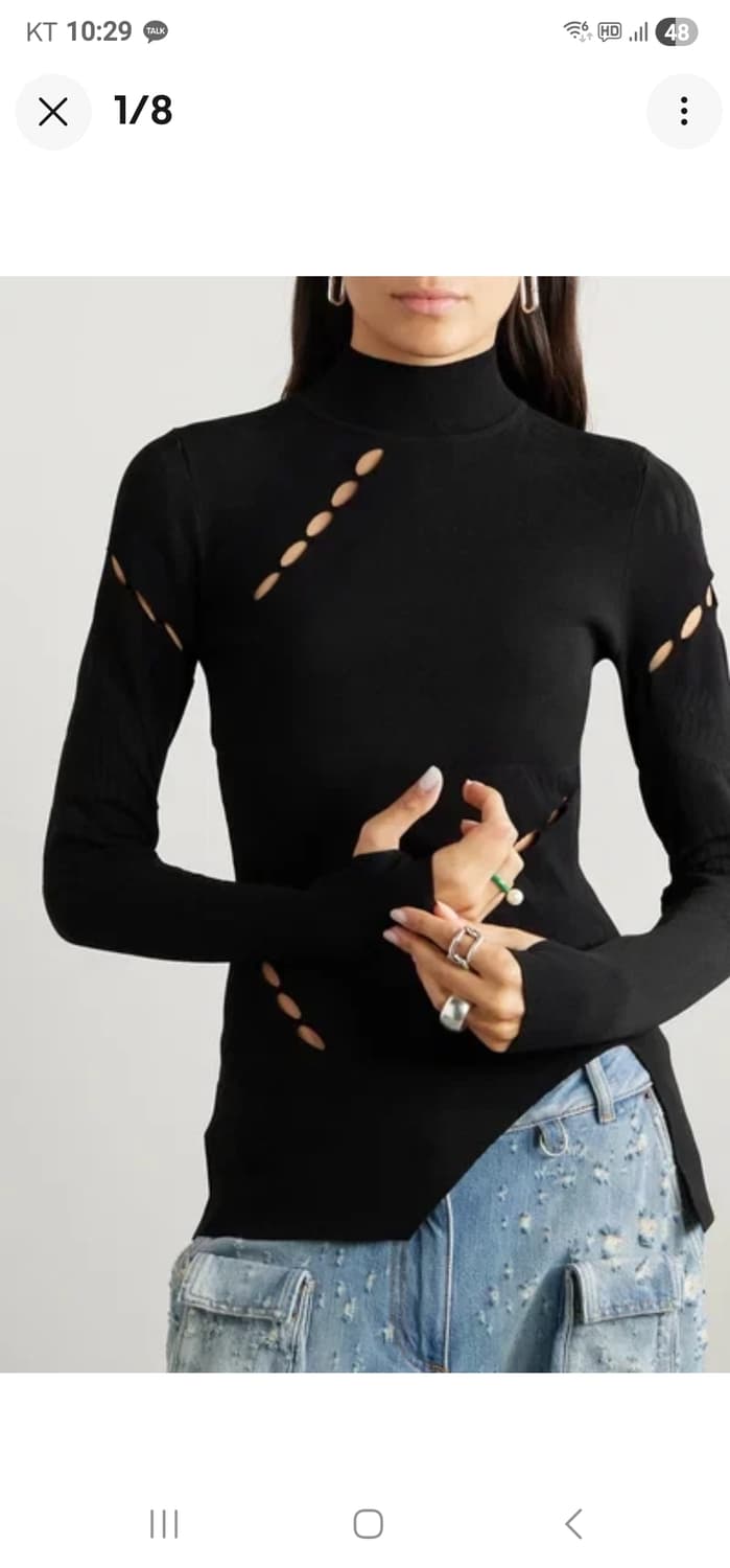 Y-3 아디다스 요지 야마모토 잉건 컷아웃 니트 탑 블랙  상품이미지1