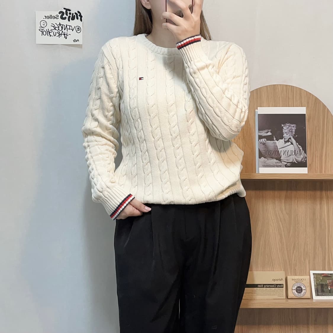 [정품] 타미 아이보이 꽈배기 라운드 니트 [ S ] 상품이미지1