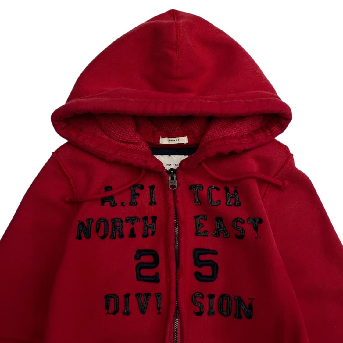 아베크롬비 네이비 패치로고 레드 후드집업 M 상품이미지3