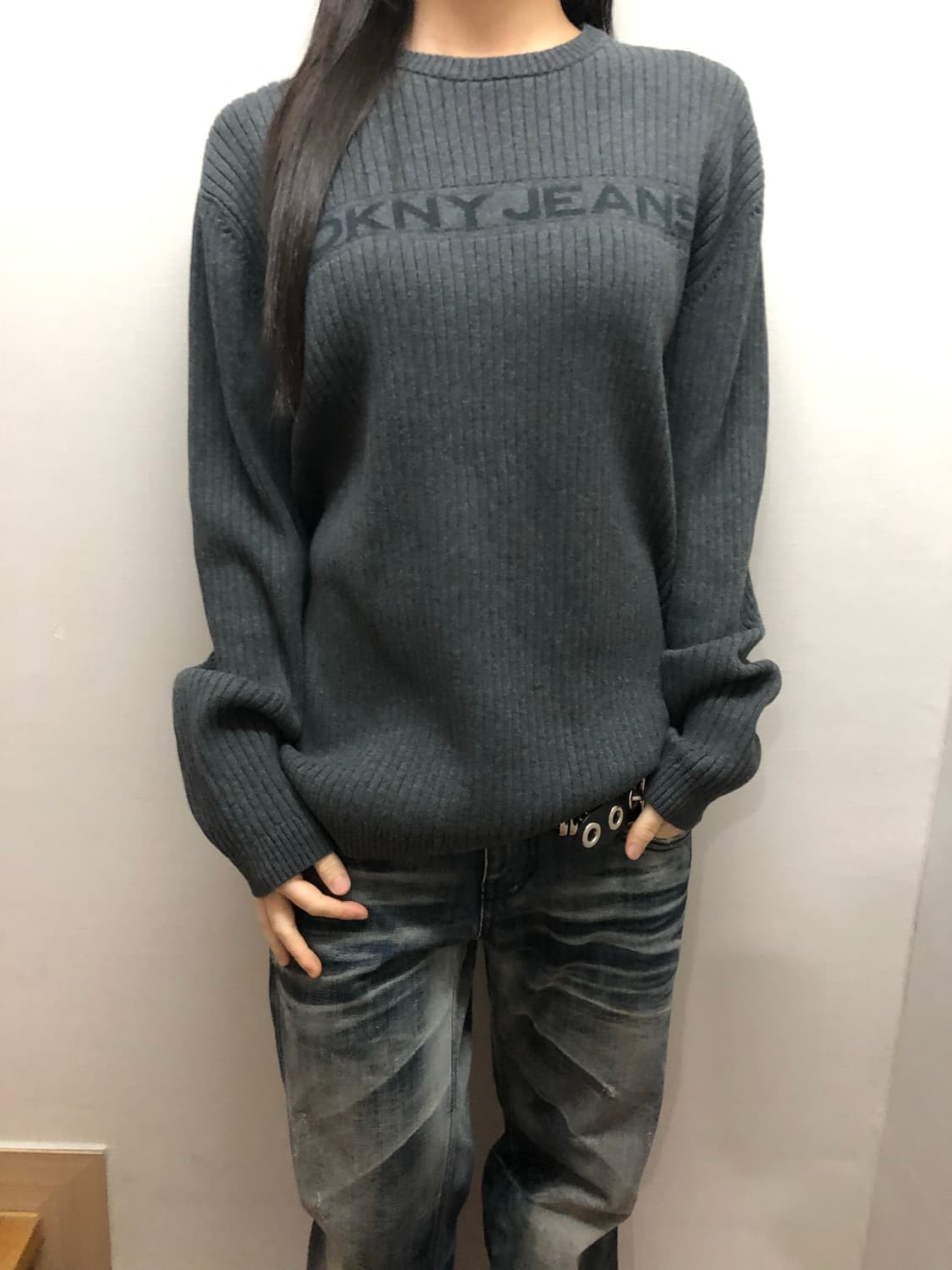 빈티지 DKNY 그레이 니트 상품이미지3