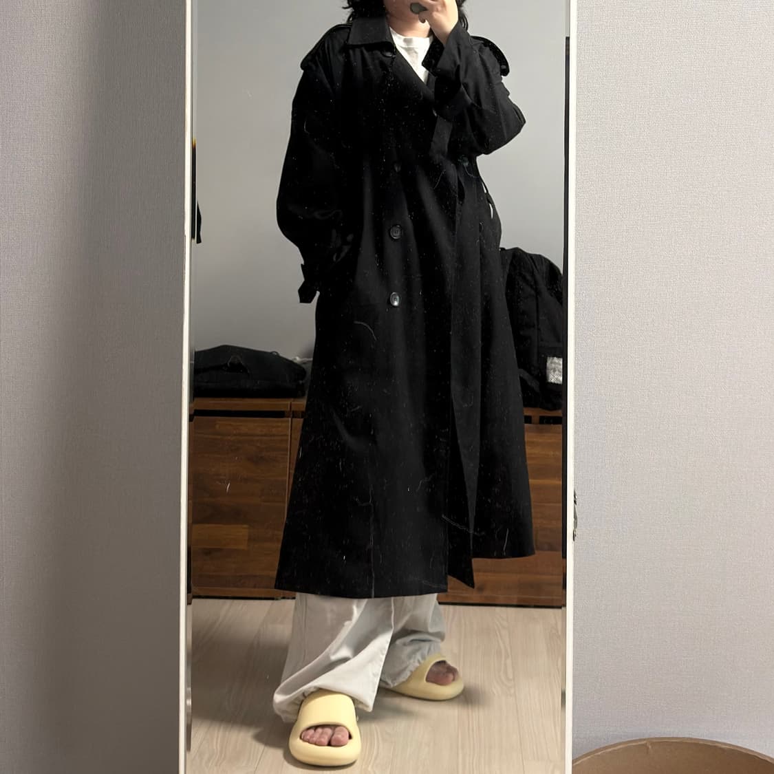 롱 블랙 트렌치 코트 상품이미지2