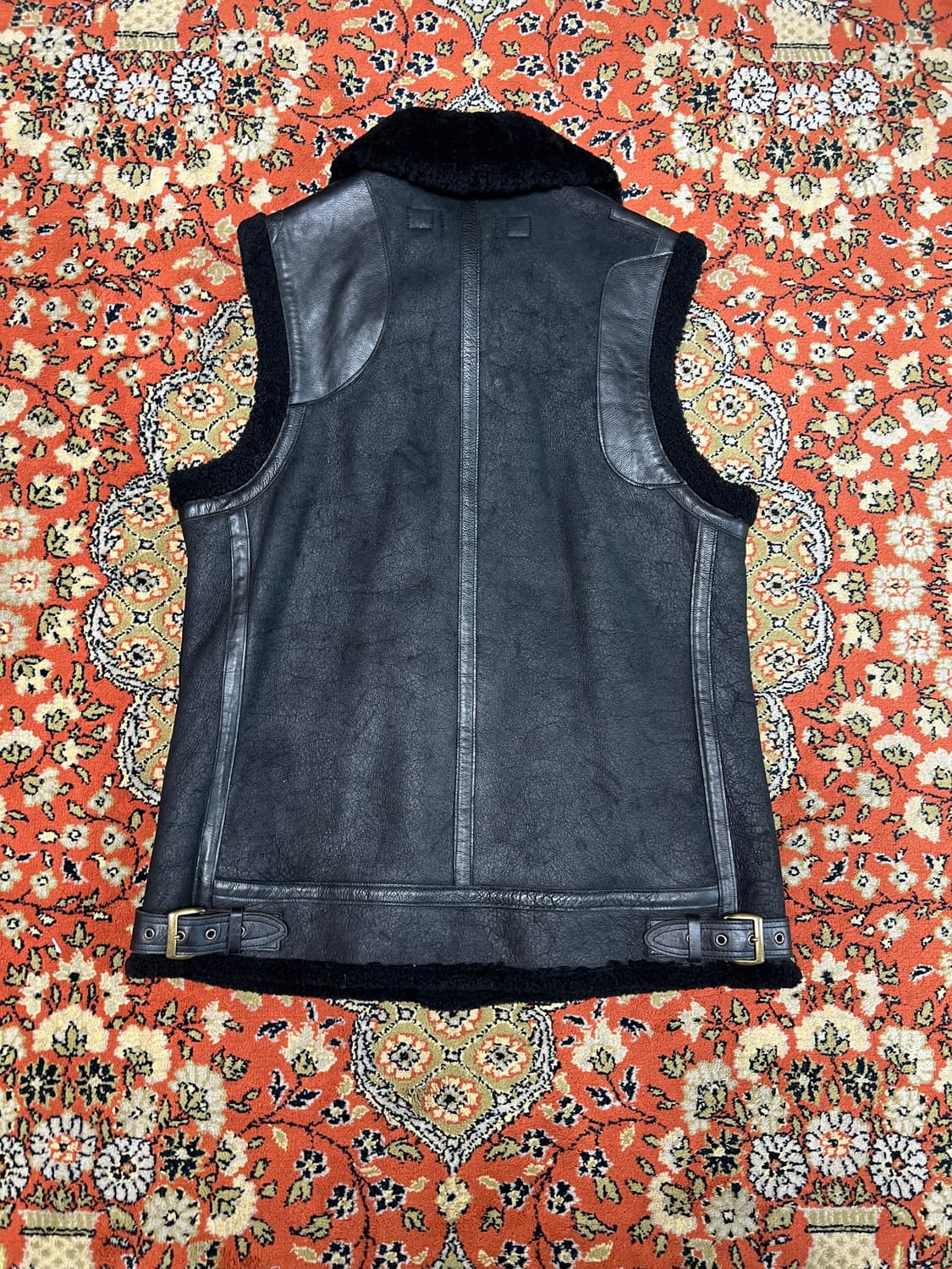 [M] 폴로 랄프로렌 B-3 리얼레더 베스트 블랙 상품이미지2