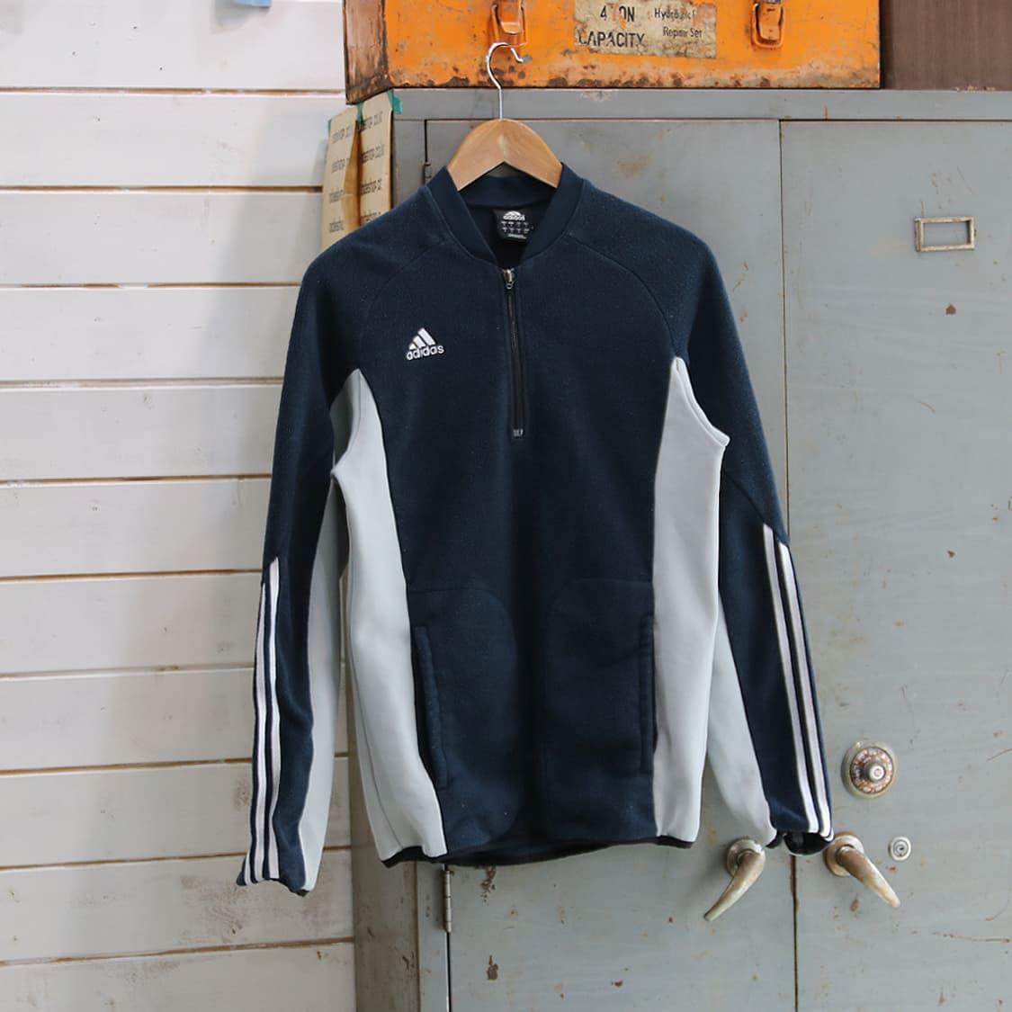 (착용컷) 아디다스 하프 집업 플리스 (남성용 95-98) 상품이미지1