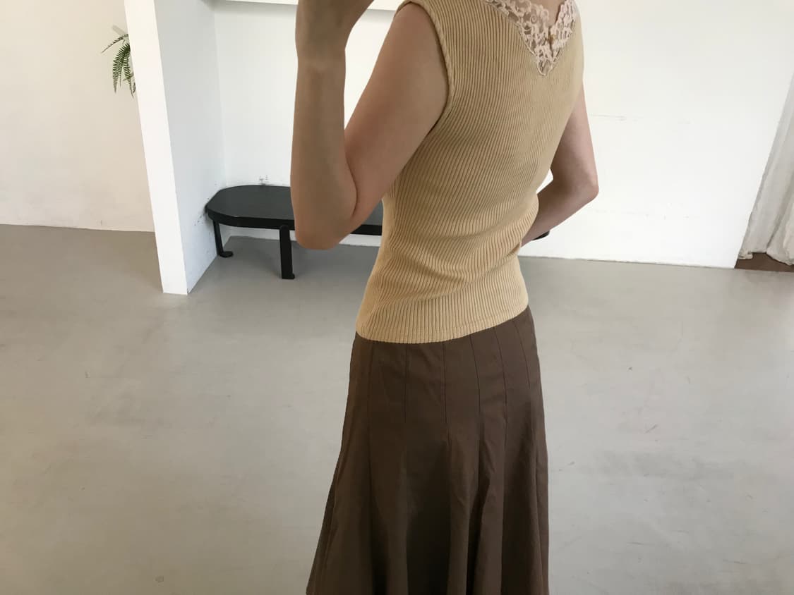 vintage beige lace sleeveless 상품이미지4