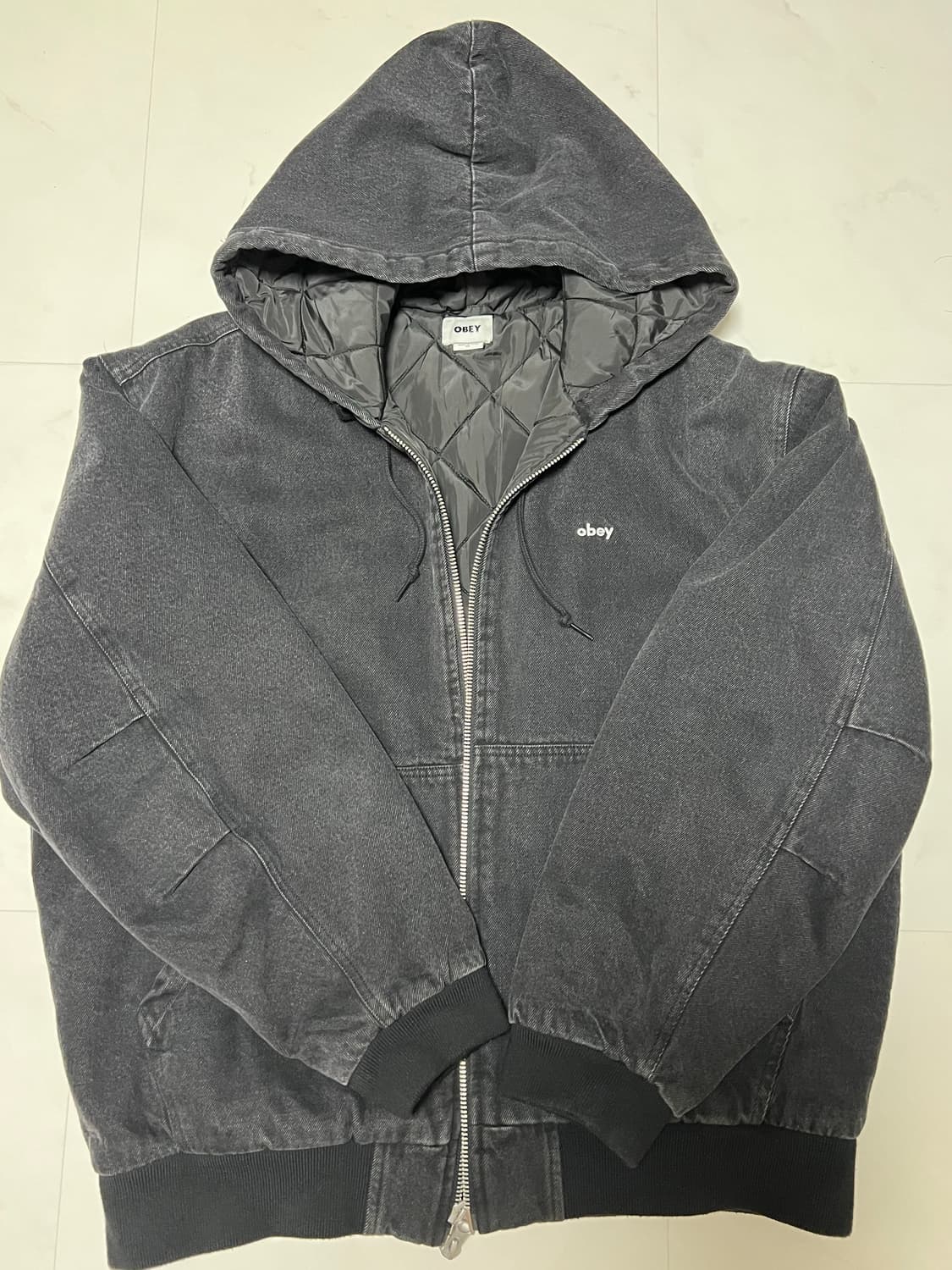 OBEY 윌턴 후드 데님 봄버 자켓 XL 상품이미지1