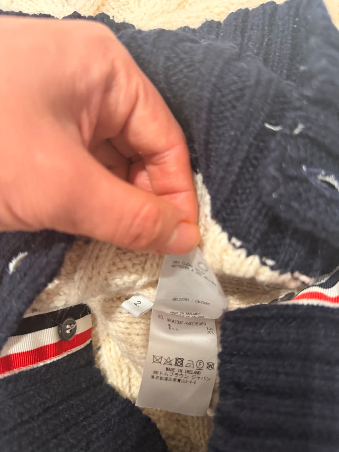 (2) 톰브라운 아란 케이블 크롭 니트 상품이미지5