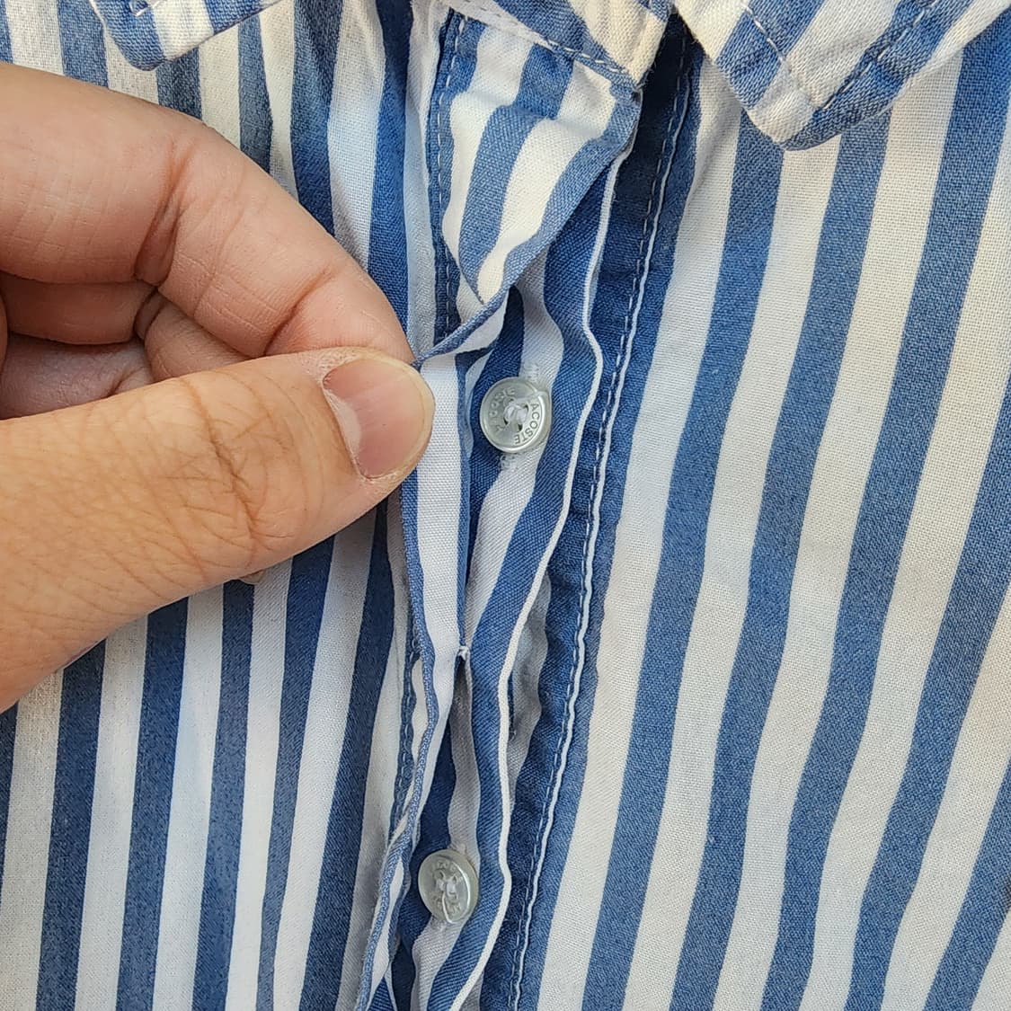 라코스테 스트라이프 셔츠 원피스 상품이미지3