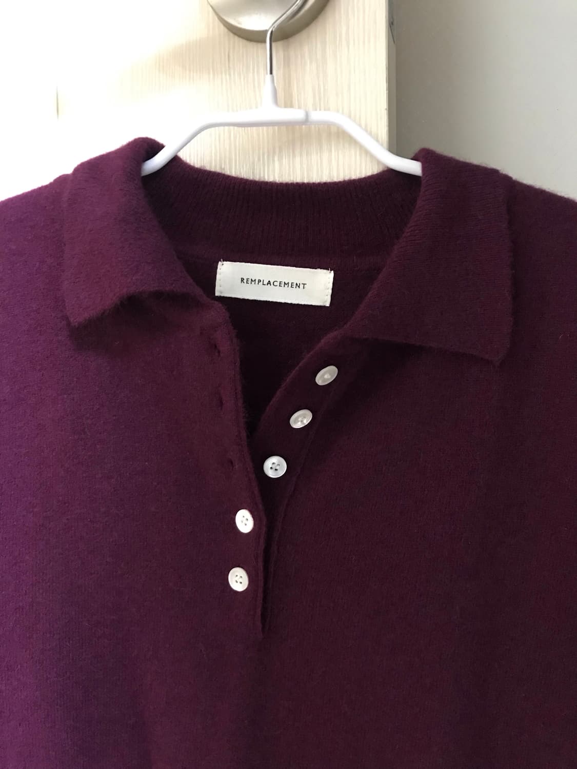 Remplacement 라쿤 폴로 니트 포도색 상품이미지6
