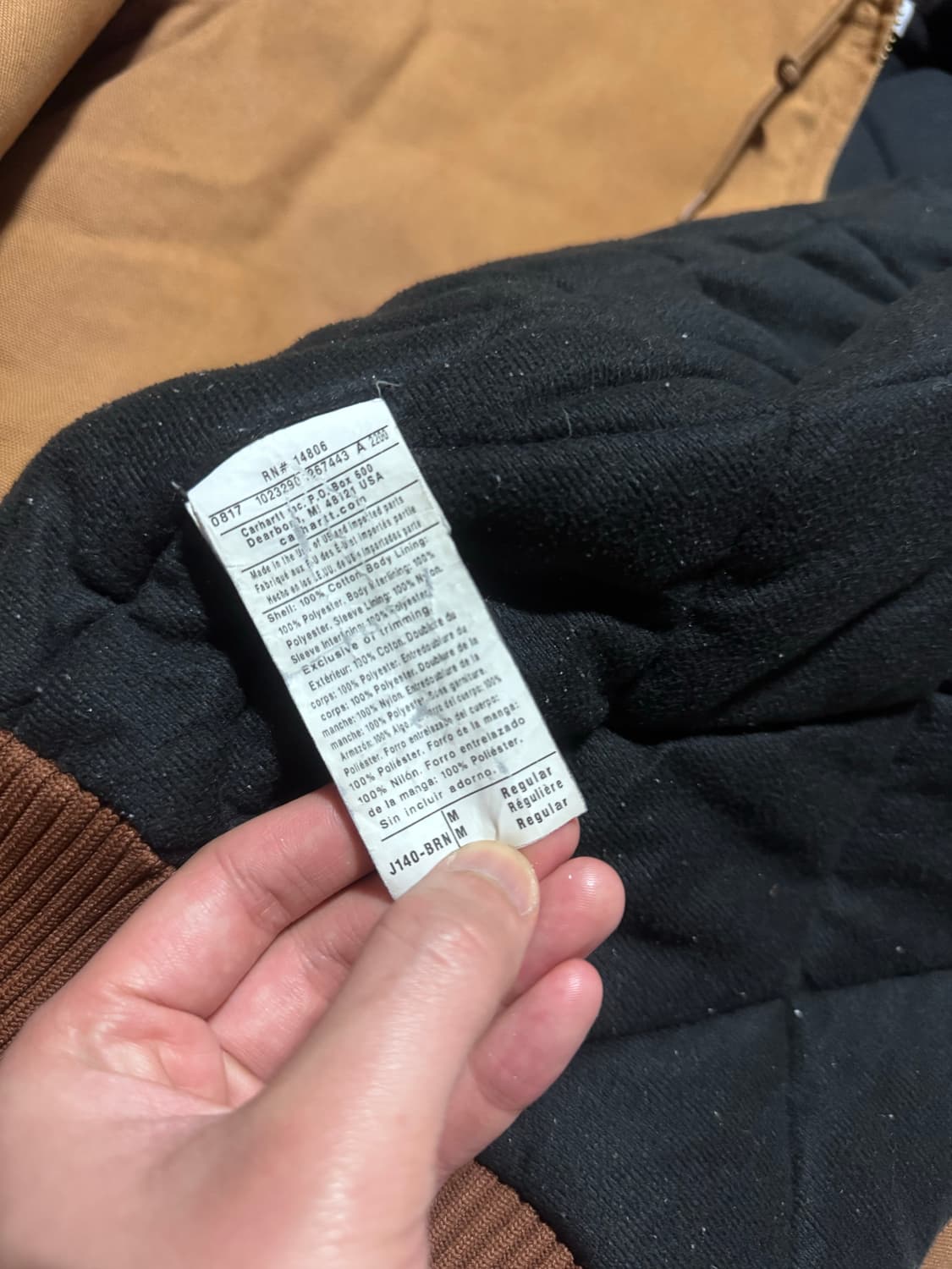 USA MADE 칼하트 J140 브라운 액티브 자켓 M 상품이미지8