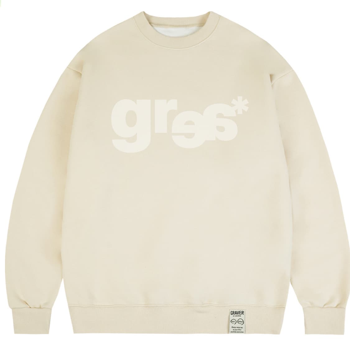 그레이버 맨투맨 아이보리 크림 상품이미지2