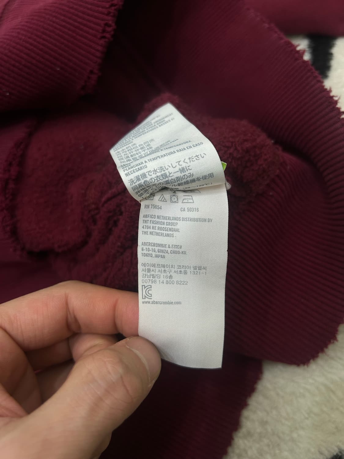 [L]아베크롬비 그런지 후드집업/기모/버건디 상품이미지7