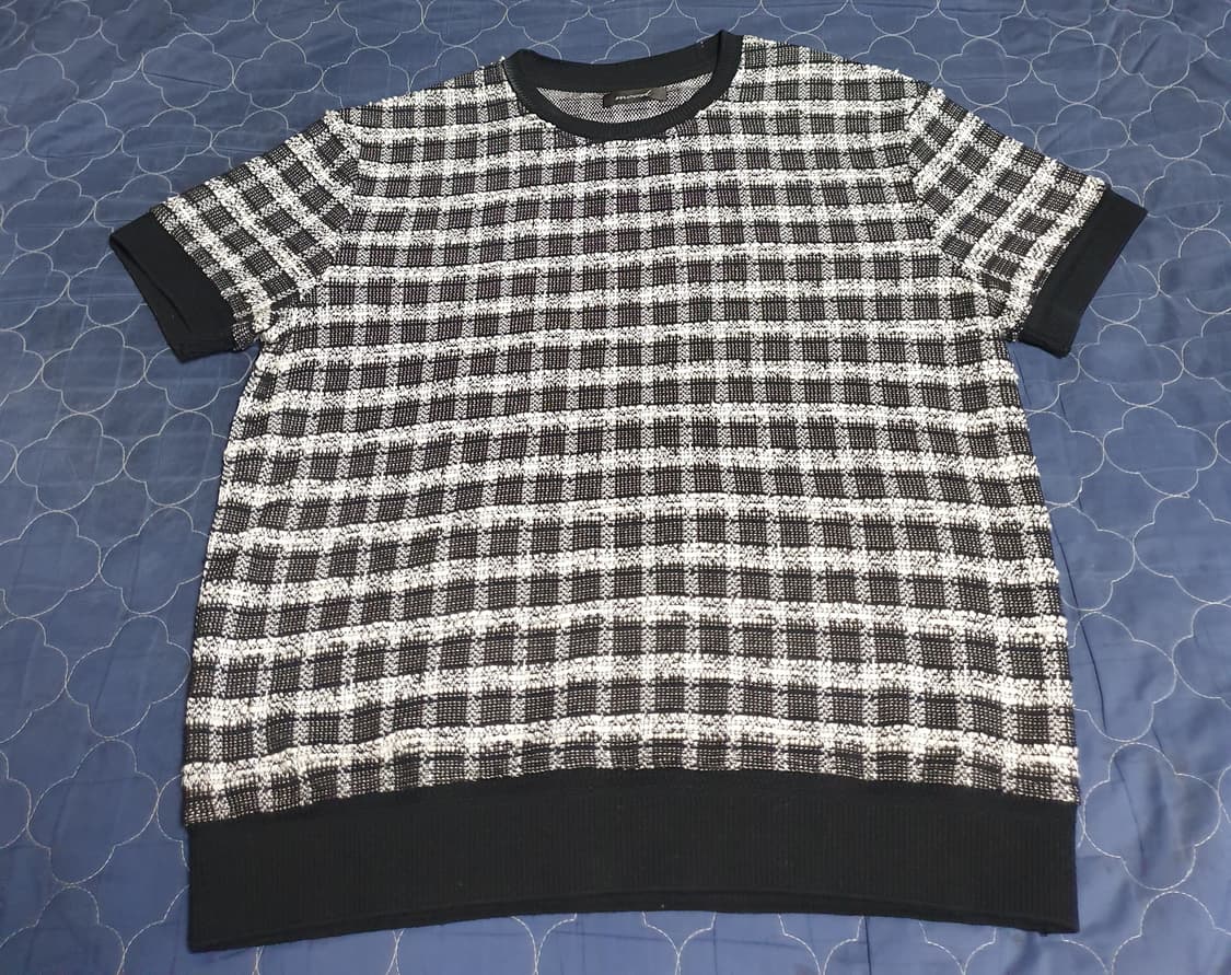 MOOD 트위드 반팔티 블랙&화이트 (M) 상품이미지1