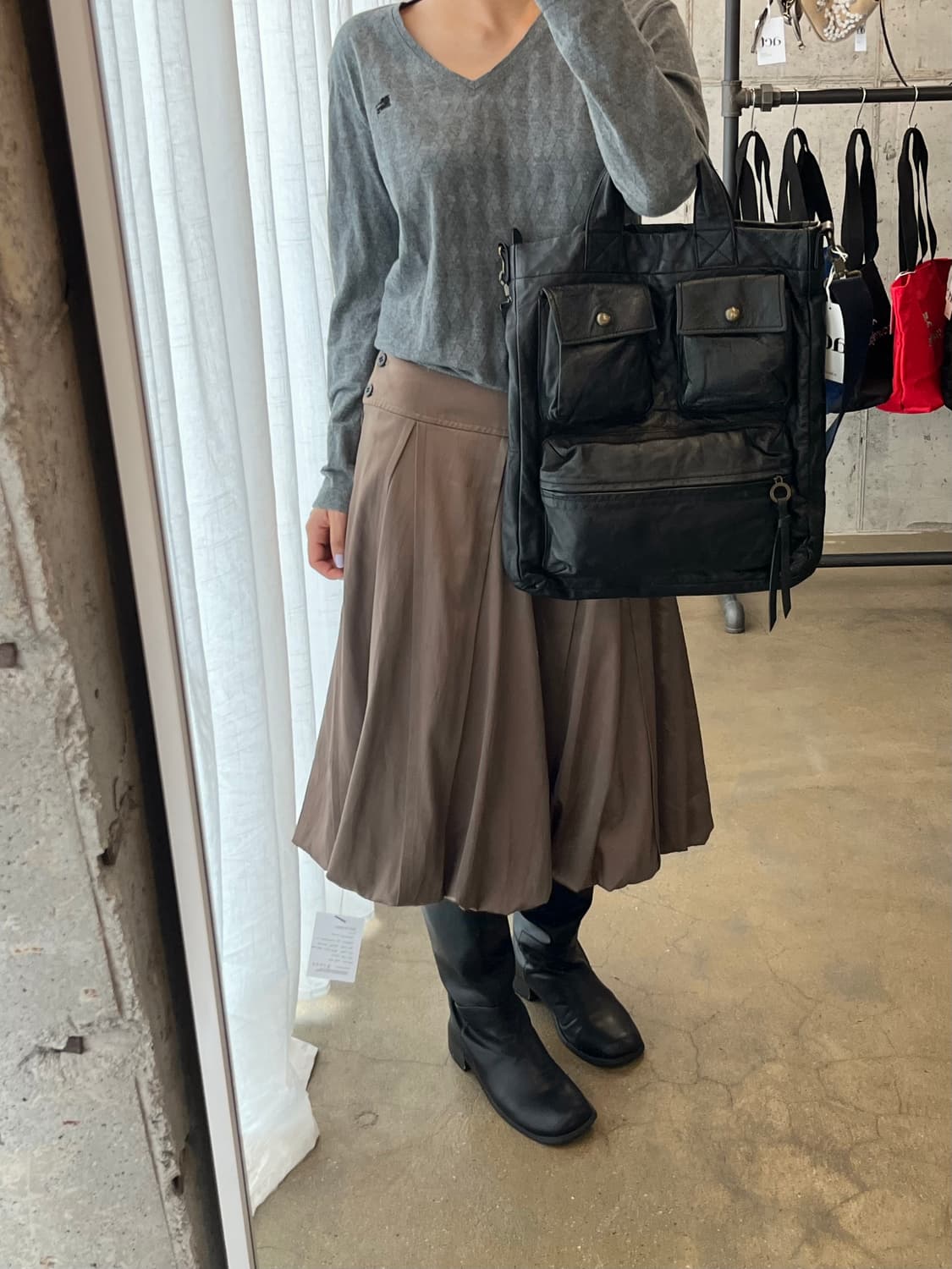 CARA 벌룬 스커트 올리브그린 상품이미지3