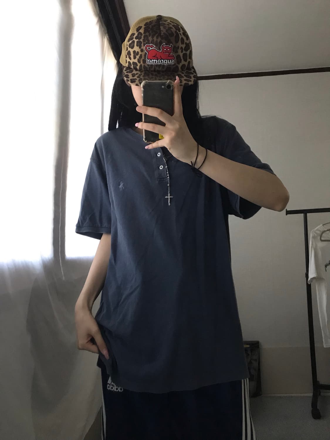 폴로 네이비 버튼 반팔티셔츠 상품이미지4