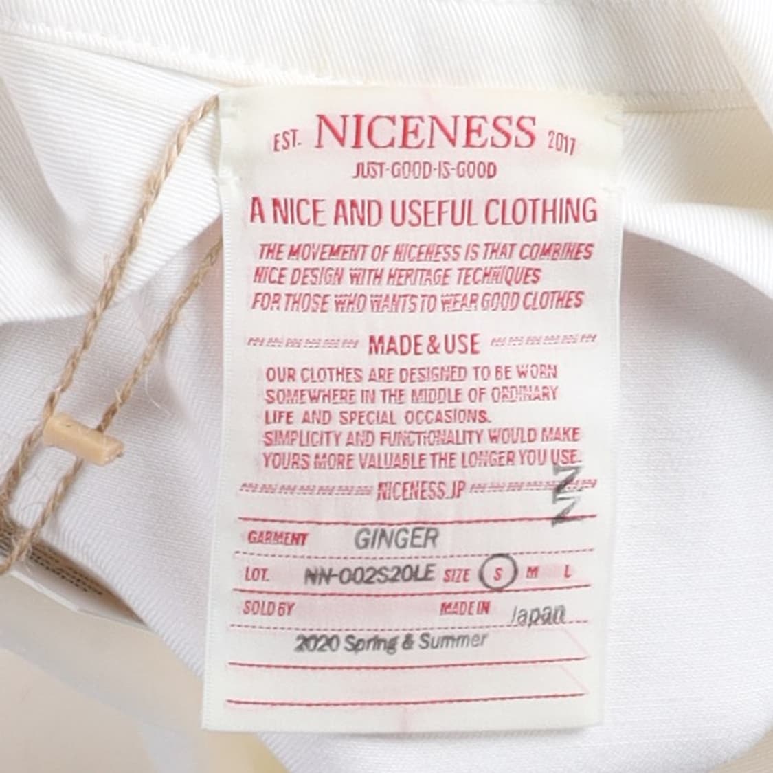 나이스네스 Niceness Ginger Jacket 

 상품이미지8