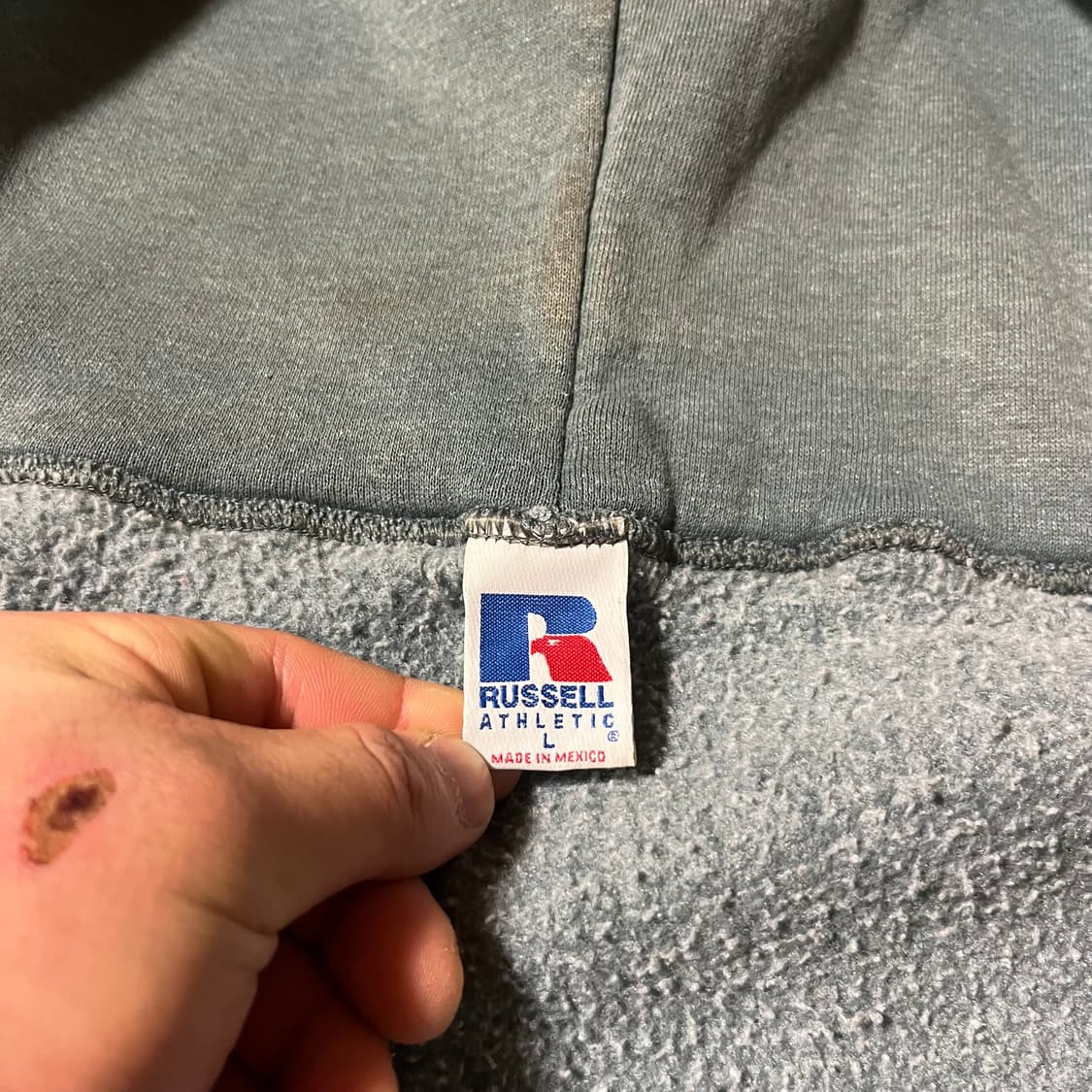 [L] 90s 빈티지 러셀 후드집업 썬페이드 그레이 상품이미지3