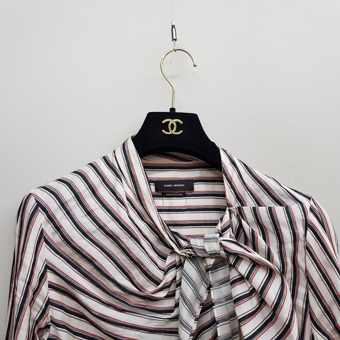 이자벨마랑 스트라이프 리본 타이 블라우스 34사이즈 상품이미지2