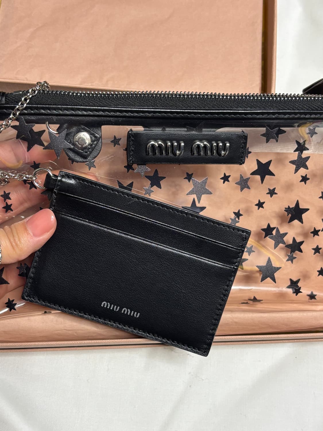 미우미우 투명 스타 파우치 + 카드지갑 세트 (새제품) 상품이미지2