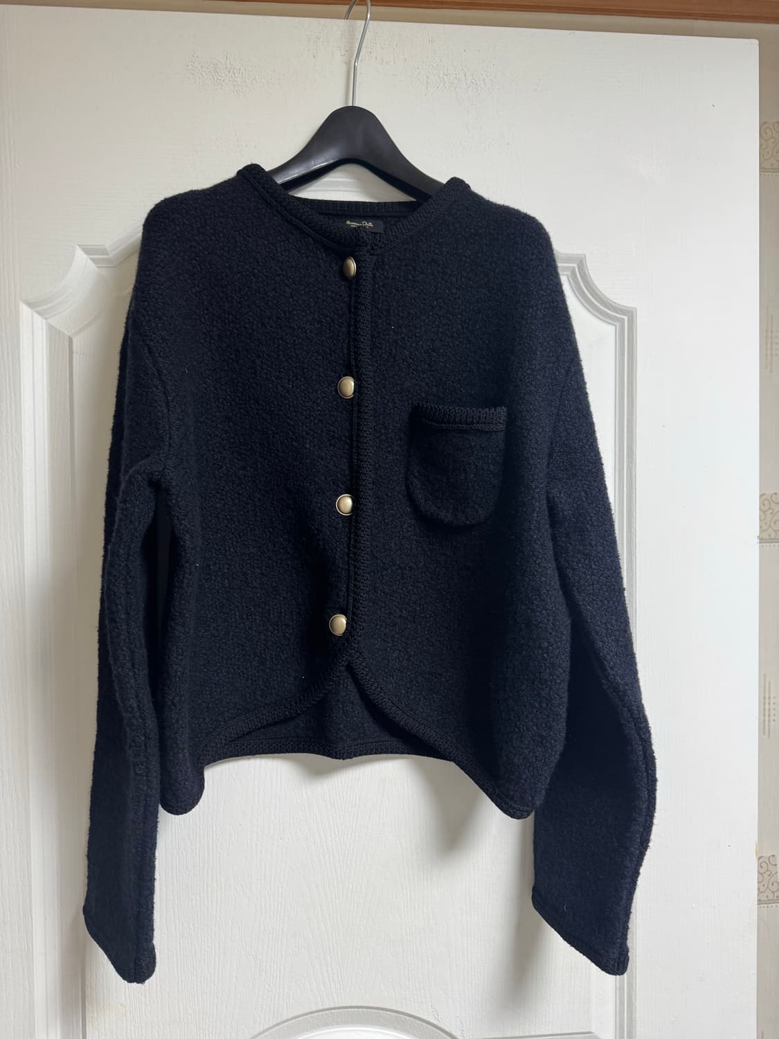 여성 마시모두띠 골든 버튼 디테일 텍스처드 니트 가디건: M사이즈 상품이미지1