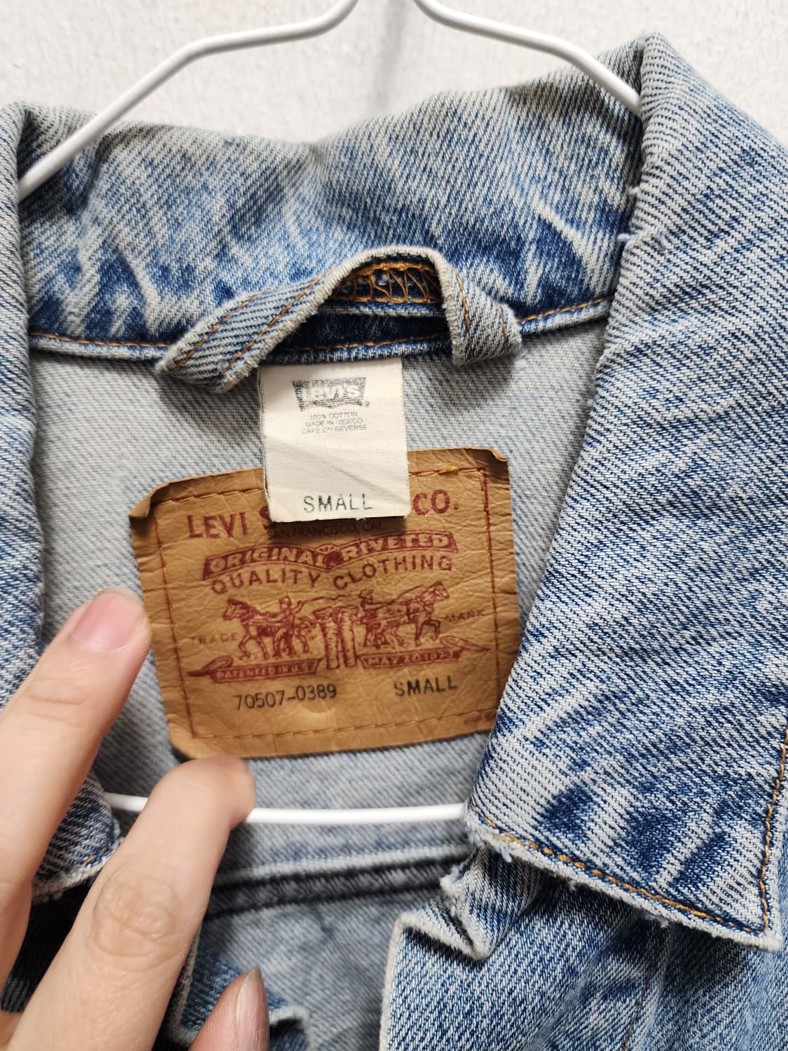 90s 리바이스 70507-0389 연청 데님 청자켓 상품이미지4
